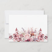 モダンほこりっぽいバラピ結婚ンク 出欠カード (裏面)