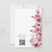 モダンほこりっぽいバラピ結婚ンク 出欠カード (裏面)