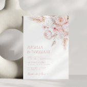 モダンほこりっぽいバラフローラ結婚式招待状 招待状