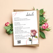 モダンほこりっぽいバラ結婚赤面詳細 招待状