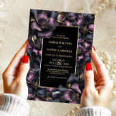 モダンほこりっぽいピンクとグレーのフローラ結婚ズ 招待状