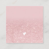 モダンほこりっぽいピンクのグリッターグラデーションをオ感謝していーダート スクエア名刺 (裏面)