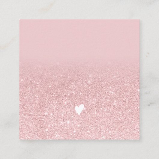 モダンほこりっぽいピンクのグリッターグラデーションをオ感謝していーダート スクエア名刺 (裏面)