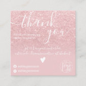 モダンほこりっぽいピンクのグリッターグラデーションをオ感謝していーダート スクエア名刺 (正面)