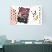 モダンほこりっぽいピンクの卒業写真卒業パーティー 横断幕 (トレードショー)