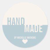 モダンほこりっぽいブルータイポグラフィ手作り ラウンドシール (正面)