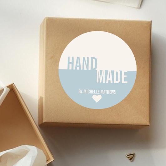 モダンほこりっぽいブルータイポグラフィ手作り ラウンドシール