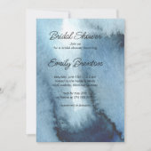 モダンほこりっぽいブルーネイビーブライダルシャワー 招待状 (正面)