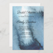 モダンほこりっぽいブルーネイビーブライダルシャワー 招待状 (正面/裏面)