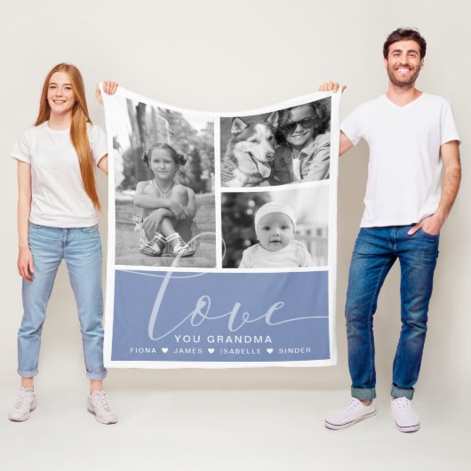 モダンほこりっぽい青い写真パーソナライズされた愛 フリースブランケット (インサイチュ)