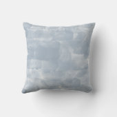 モダンほこりっぽい青い水色のブラシストローク クッション (裏面)