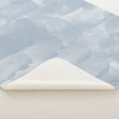 モダンほこりっぽい青い水色のブラシストローク シェルパブランケット (3/4)