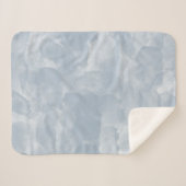 モダンほこりっぽい青い水色のブラシストローク シェルパブランケット (正面(横))