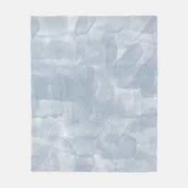 モダンほこりっぽい青い水色のブラシストローク フリースブランケット