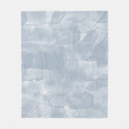 モダンほこりっぽい青い水色のブラシストローク フリースブランケット (正面)