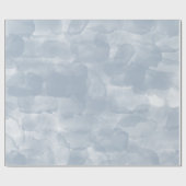 モダンほこりっぽい青い水色のブラシストローク ラッピングペーパー (フラット)