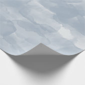 モダンほこりっぽい青い水色のブラシストローク ラッピングペーパー (角)