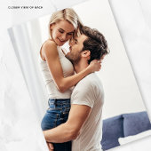 モダンほこりっぽい青い花模様結婚写真 招待状