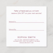 モダンほこミニマルのバラシンプル顧客 紹介カード (裏面)