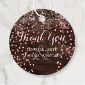 モダンほこ素朴のバラピンクの紙吹雪結婚ズ フェイバータグ (正面)