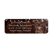 モダンほこ素朴のバラピンクの紙吹雪結婚ズ ラベル (正面)