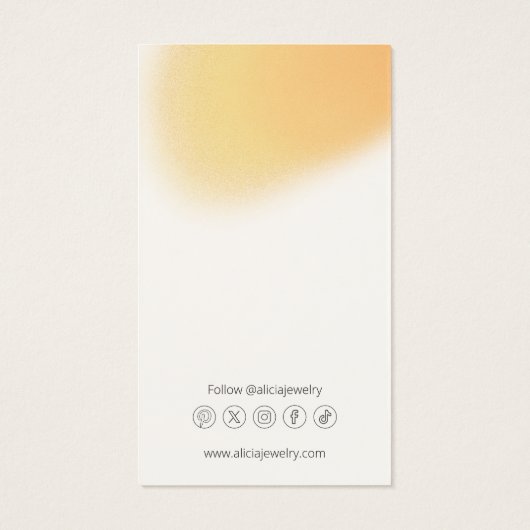 モダンぼやけミニマル黄色イヤリング表示カード (裏面)