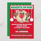 モダンまいけなたは素敵なクリスマスカクテルパーティー 招待状 (正面/裏面)