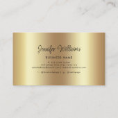 モダンまつ毛エクステンションQRコードブラックと金ゴールド 名刺 (裏面)