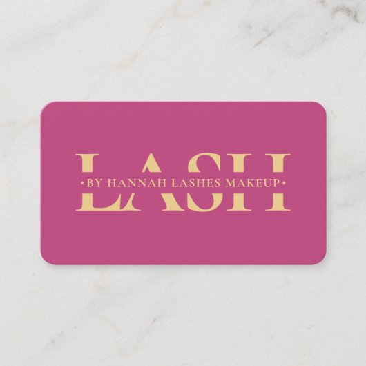 モダンまぶしメイクアップアーティストビューティシアンピンク 名刺 (正面)