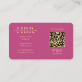 モダンまぶしメイクアップアーティストビューティシアンピンク 名刺 (裏面)