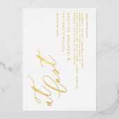 モダンやっと書いた結婚跡 箔招待状 (正面)