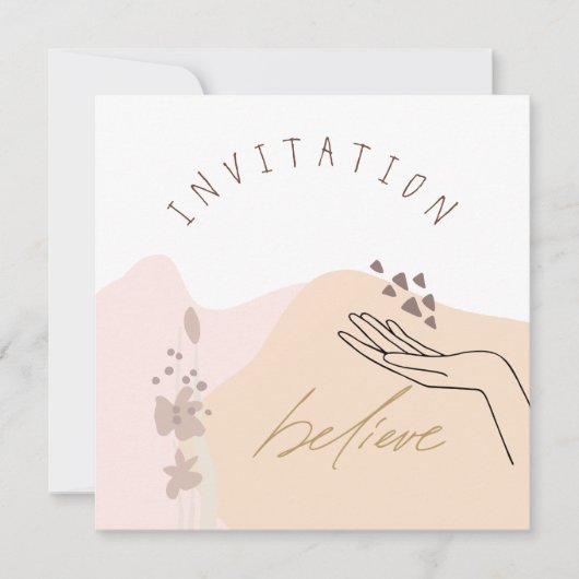 モダンやる気を起こさせるフェミニンイベント 招待状 (正面)