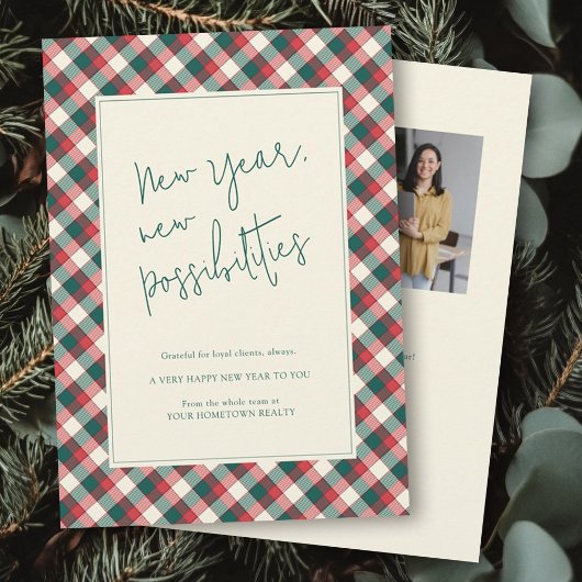 モダンやる気を起こさせるNew Year Business Logo写真 シーズンカード