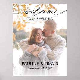 モダンようこそ結婚サインの写真 ポスター