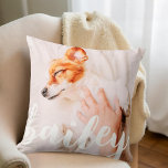 モダンよくはしゃぐシンプルエレガントChic Pet Photo クッション<br><div class="desc">セリシンプルフタイポグラフィで構成され、ペットの写真をカスタム追加したクラシックデザイン。</div>