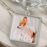 モダンよくはしゃぐシンプルエレガントChic Pet Photo チャームブレスレット<br><div class="desc">セリシンプルフタイポグラフィで構成され、ペットの写真をカスタム追加したクラシックデザイン。</div>