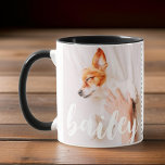 モダンよくはしゃぐシンプルエレガントChic Pet Photo マグカップ<br><div class="desc">セリフシンプルデザインで構成され、クラシックタイポグラフィを追加したカスタム</div>