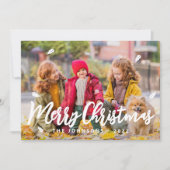 モダンよくはしゃぐシンプルGreetings Leaf家族の写真 シーズンカード (正面)