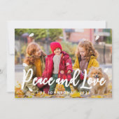 モダンよくはしゃぐシンプルGreetings Leaf家族の写真 シーズンカード (正面)