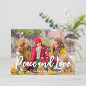 モダンよくはしゃぐシンプルGreetings Leaf家族の写真 シーズンカード (スタンド正面)