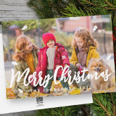 モダンよくはしゃぐシンプルGreetings Leaf家族の写真 シーズンカード