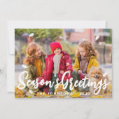 モダンよくはしゃぐシンプルGreetings Leaf家族の写真 シーズンカード (正面)