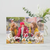 モダンよくはしゃぐシンプルGreetings Leaf家族の写真 シーズンカード (スタンド正面)