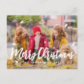 モダンよくはしゃぐシンプルGreetings Leaf家族の写真 シーズンポストカード (正面)