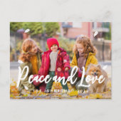 モダンよくはしゃぐシンプルGreetings Leaf家族の写真 シーズンポストカード (正面)