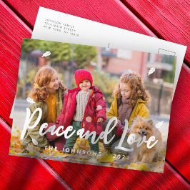 モダンよくはしゃぐシンプルGreetings Leaf家族の写真 シーズンポストカード