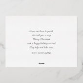 モダンよくはしゃぐシンプルGreetings Leaf家族の写真 箔シーズンカード (裏面)