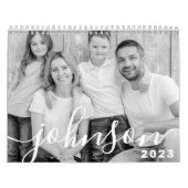 モダンよくはしゃぐシンプルScript Family Photos カレンダー (カバー)