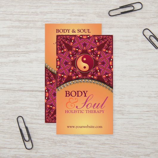 モダンろうけつ染めニューエイジホリスティック名刺 名刺 (正面/裏面インサイチュ)