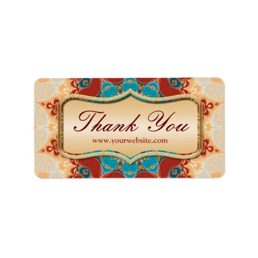 モダンろうけつ染め感謝ステッカーラベル ラベル (正面)